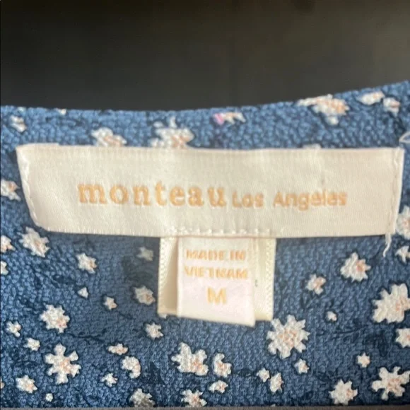 Monteau Blue Floral Mini Dress - Picture 2 of 5